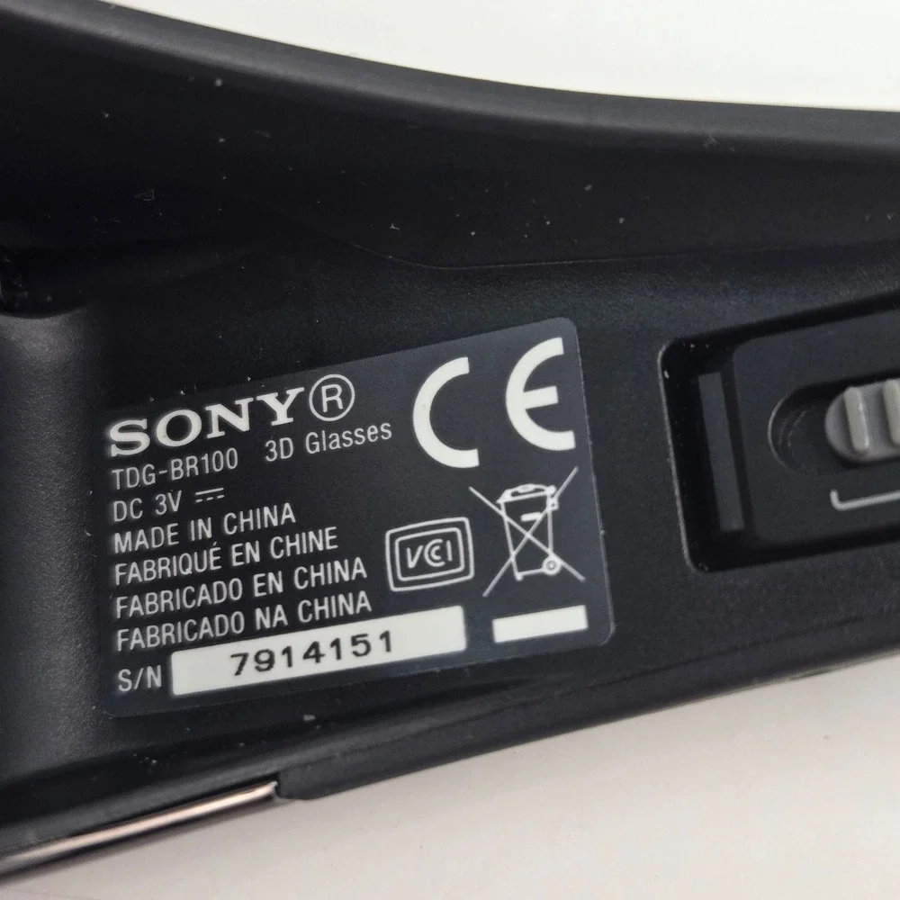 Sony TDG-BR100 Active 3D Glasses Lot of 2 for BRAVIA TV Gunmetal Black